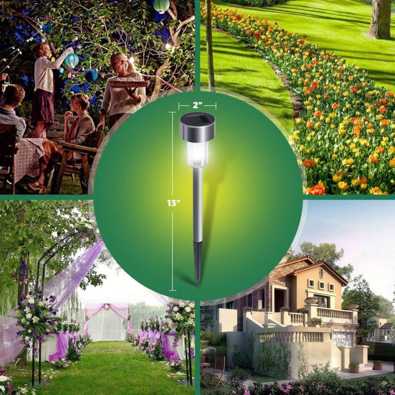 Mini Solar Stake Lights Outdoor LED Garden Lights - Battery Lasts 10 Hours, Rust, Scratch & All-Weather Resistant, No Wir...