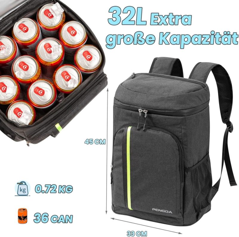 30L Cooler Backpack Rucksack - Insulated Cooler Bag Backpack 39 Cans Large Capacity Waterproof Cooler Bags for Camping Hiking...
