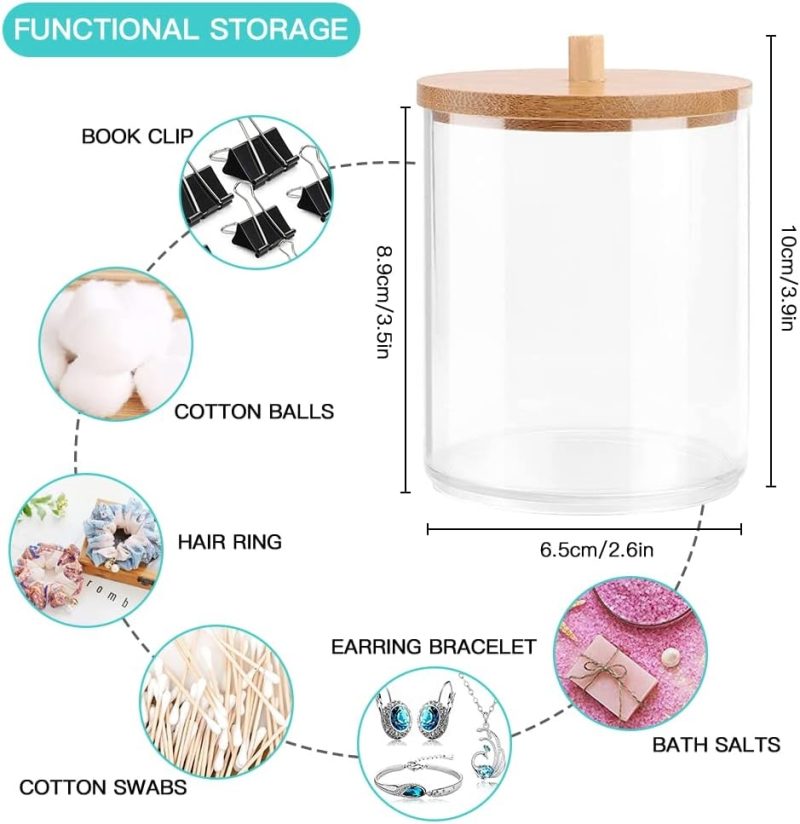 7 Pieces Bamboo Bathroom Accessory Set Luxury Plastic Accessories Qtip Holder Toothbrush Tumbler Toilet Brush Soap Dish Trash...