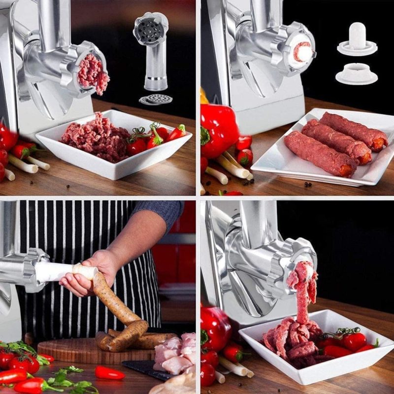 Electric Meat Grinder and Duty Household Sausage Maker Meats Mincer Food Grinding Mincing Machine with Kibbe Attachement – ...