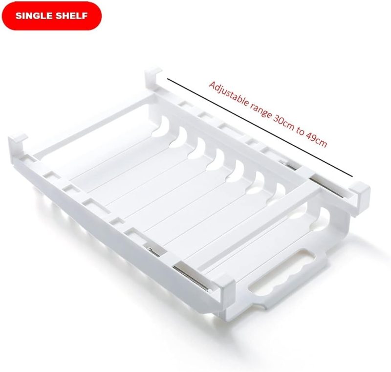 2 Pack Fridge Storage Organizer including rack, resealable bag holder and 10 resealable bags for freezer refrigerator telesco...