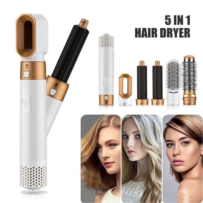 5-in-1-styler-airwrap-styler-with-hot-brush-dryer-straighteners-wrapper 5 in 1 Hot Air Styler – 1000W Hair Dryer Brush Set with Curl, Straighten, Volumise, Smooth & Blow Dry Attachments for All Hair Types