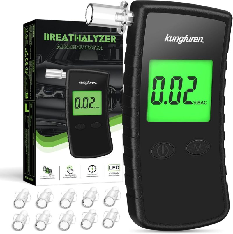 Portable Digital Breathalyzer – Accurate Alcohol Tester with LCD Display & Reusa