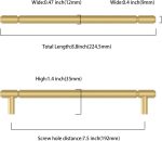 ‎Amerdeco 10x Gold Cabinet Handles 192mm Centres Kitchen Cupboard Door Pulls - Image 6