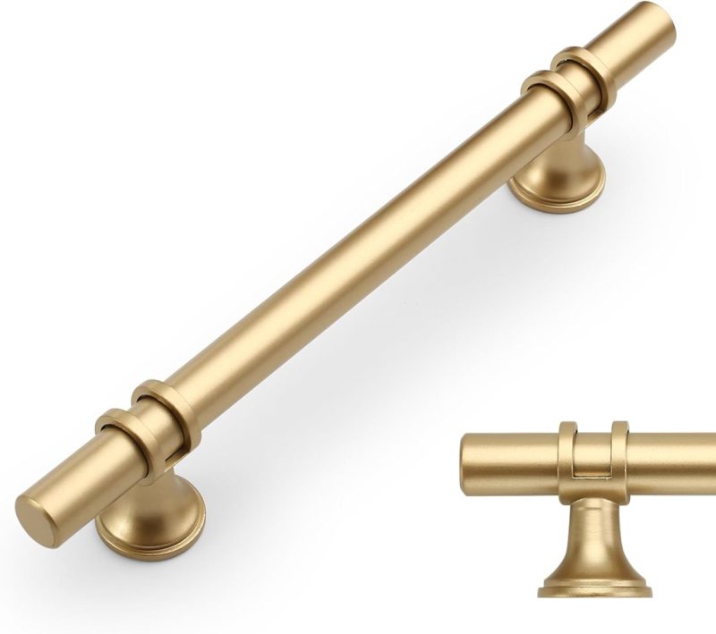 689c7456333972753552a174fb1c80e94ebb68ed45763a7e4db20.jpg Brushed Gold Cabinet Pulls 10-Pack – 128 mm (5") Center, Durable Zinc Alloy Handles for Kitchen, Drawer, Wardrobe Upgrades