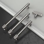 ‎Amerdeco 10x Cabinet Handles Brushed Satin Nickel Knurled Pulls 160mm Modern - Image 2