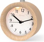 aboveClock Silent Analogue Wooden Alarm Clock - Image 1