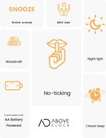 aboveClock Silent Analogue Wooden Alarm Clock - Image 2