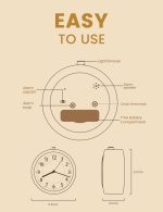 aboveClock Silent Analogue Wooden Alarm Clock - Image 6