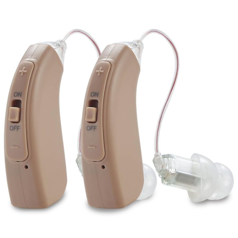 Rechargeable Hearing Amplifier for Seniors – 2-Pack Digital Sound Device, Noise Cancelling with 4 Modes, Adjustable Volume & Fast Charging