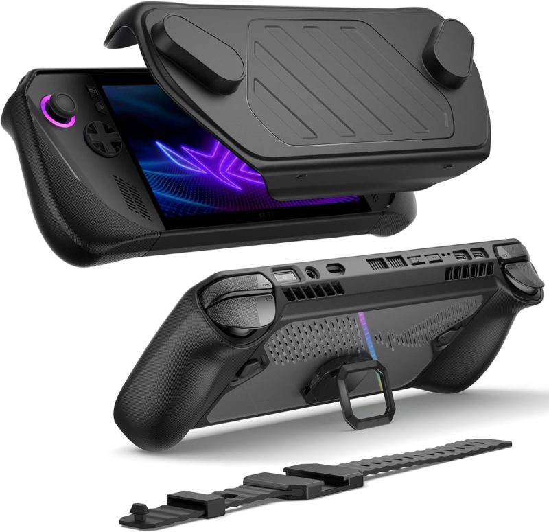 ModCase Compatible with ROG Ally X Modular Protective Case – JSAUX Detachable Front Shell, Metal Stand & Strap, TPU & PC-ABS Protection