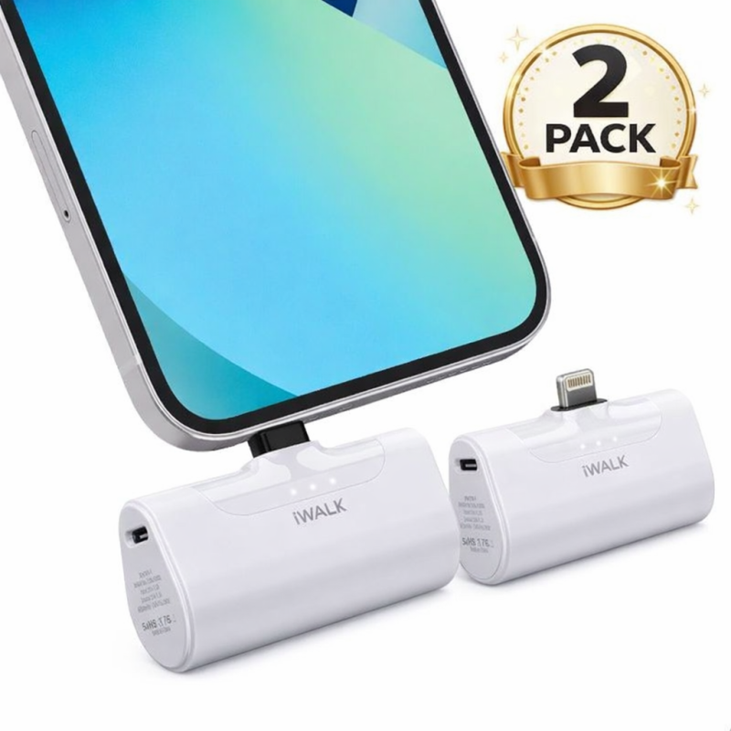 3ef7d658-36f1-400e-b5cf-ee8a0a433ec6 2 x iWALK Mini Portable Charger 4500mAh - Image 1