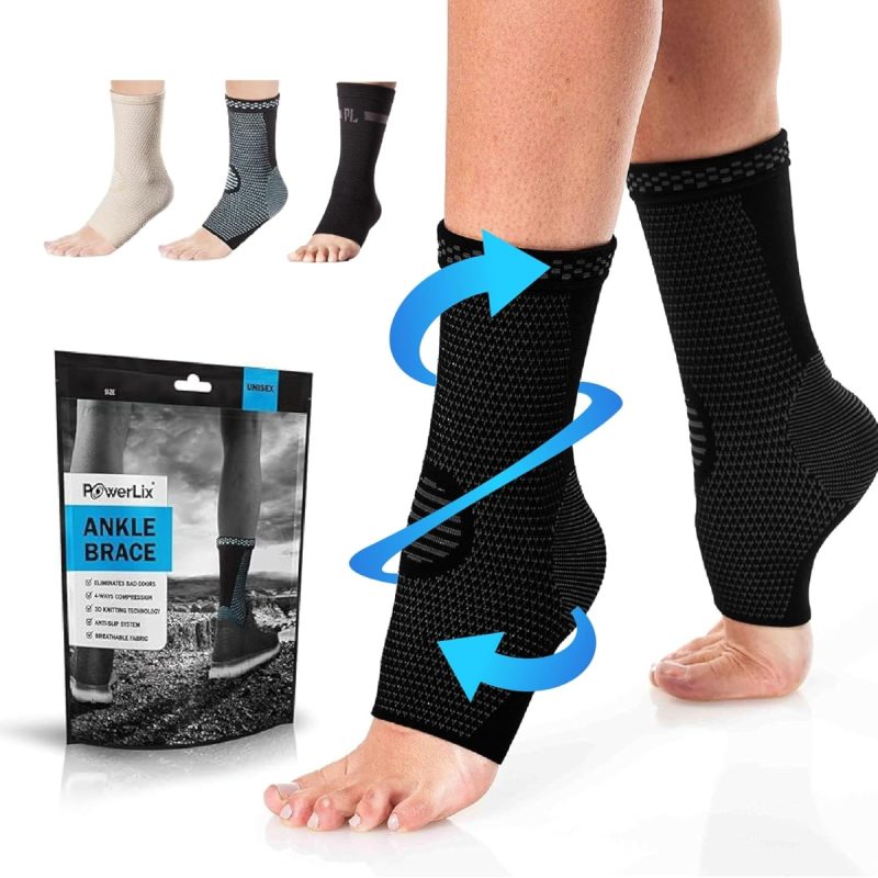 ‎POWERLIX Ankle Compression Sleeve Pair Medium - Image 1