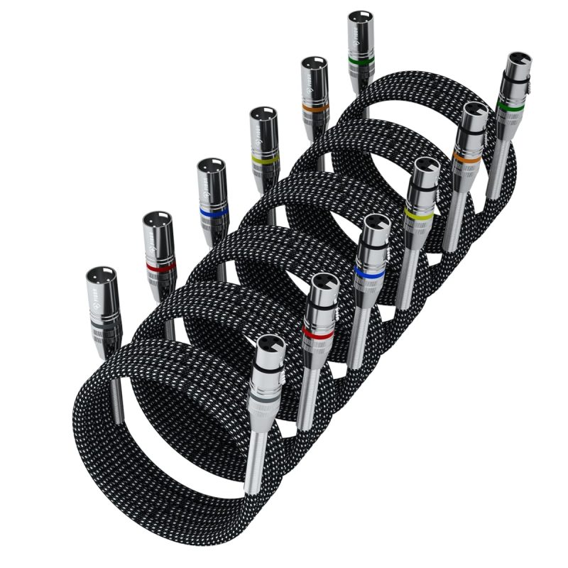 XLR Microphone Cable 8 m – Box of 6, Durable, High-Quality Shielding | 60% Off