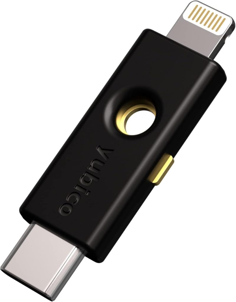 YubiKey 5Ci Security Key – Dual USB-C & Lightning 2FA Authenticator Supporting FIDO2, U2F, PIV, OTP & OpenPGP for iOS & Android Devices