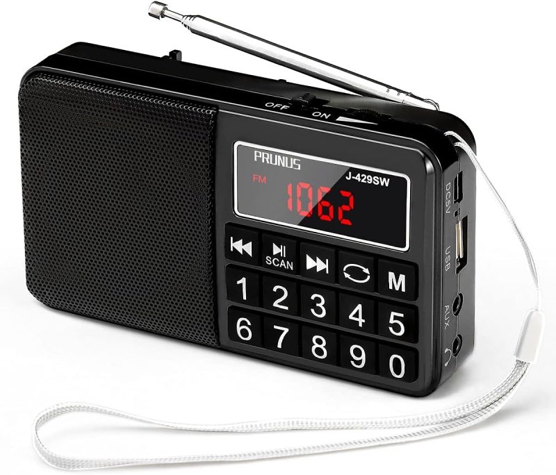Portable AM/FM/SW Radio – Prunus J-429SW – Rechargeable Radio with AUX