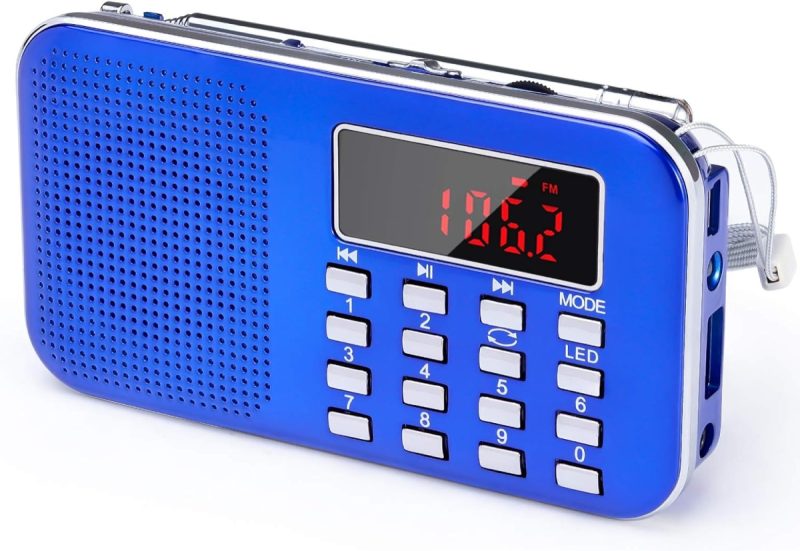 Mini Portable AM/FM Radio – PRUNUS J-908 – 908 Portable Radios Small – TF MP3 70