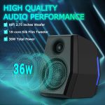 Sanyun SW209 36W Gaming PC Speakers Bluetooth 5.2 24bit USB DAC RGB - Image 2