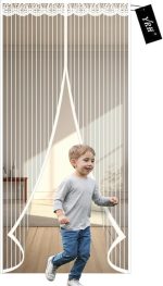 ‎YRH YRH Magnetic White Fly Screen Door 70x200cm - Image 1