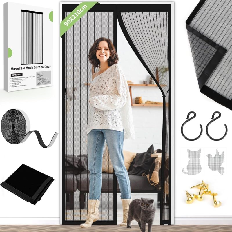 68c90f08d19d6c26b25e43daa4ed8adf6bcaf2a973082aa171099.jpg BSHANO Magnetic Fly Screen Door Curtain - Fly Curtains 90X200cm - Image 1