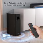 Saiyin TV Sound Bar With Subwoofer 17in Bluetooth Soundbar Optical AUX Remote Black - Image 2
