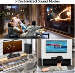 Saiyin TV Sound Bar With Subwoofer 17in Bluetooth Soundbar Optical AUX Remote Black - Image 6