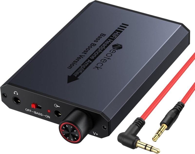 Neoteck Portable Headphone Amp – High-Fidelity Audio, Bass Boost, 8H | 36% Off