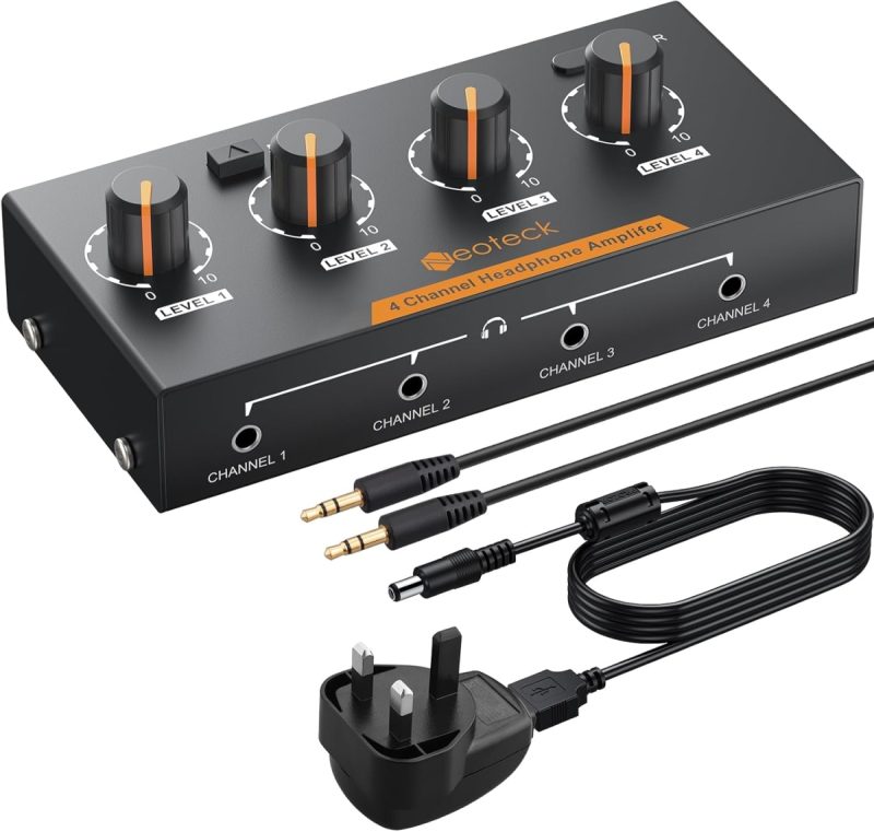 4 Channel Headphone Amplifier with Volume Controls & Low Noise Design | 31% Off