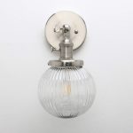 ‎Yosoan Industrial Ribbed Globe Glass Wall Light - Image 3