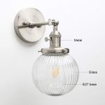 ‎Yosoan Industrial Ribbed Globe Glass Wall Light - Image 6