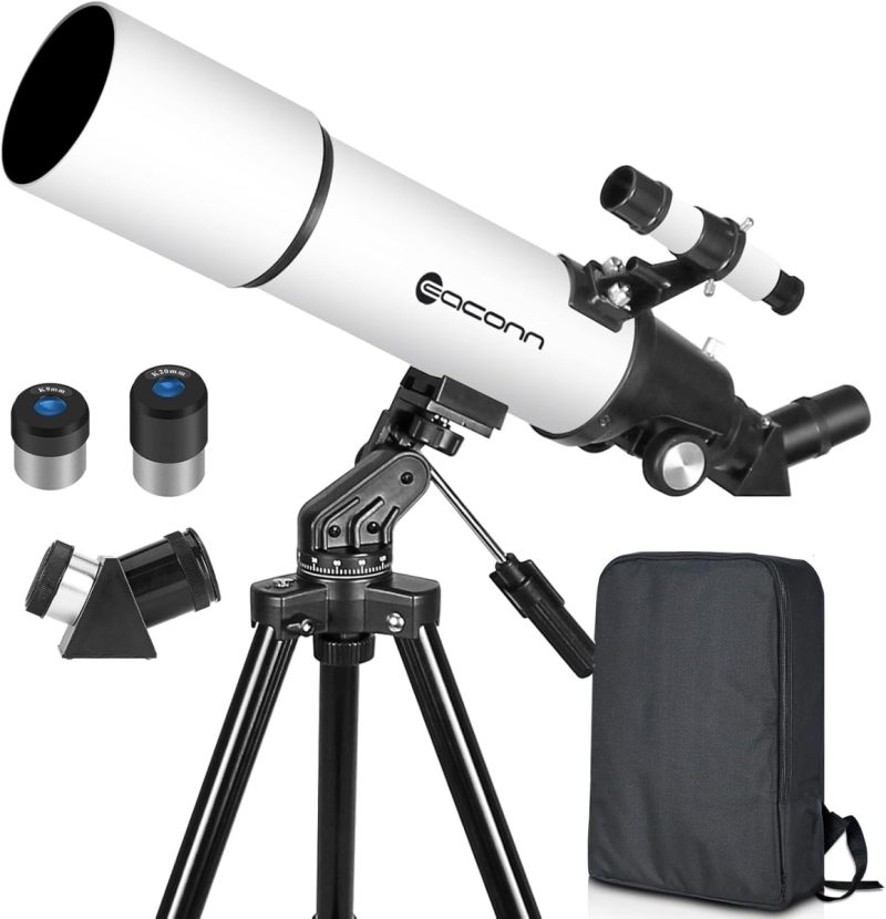 ‎EACONN Astronomy Telescope 80mm Aperture with Tripod & Accessories - Image 1