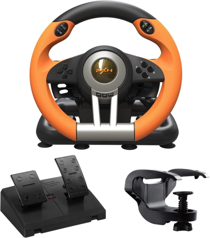 68f21f3ce1a32b292b5d8083bb5e577a1a777df2c75850f1157c3.jpg PXN V3 PRO Gaming Steering Wheel & Pedals – 180° Racing Wheel with | 55% Off