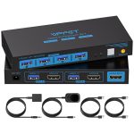 ‎CMSTEDCD CMSTEDCD HDMI KVM Switch 2 Port — 2 PCs to 1 Monitor 4K@60Hz - Image 1