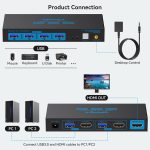 ‎CMSTEDCD CMSTEDCD HDMI KVM Switch 2 Port — 2 PCs to 1 Monitor 4K@60Hz - Image 2