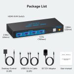 ‎CMSTEDCD CMSTEDCD HDMI KVM Switch 2 Port — 2 PCs to 1 Monitor 4K@60Hz - Image 6