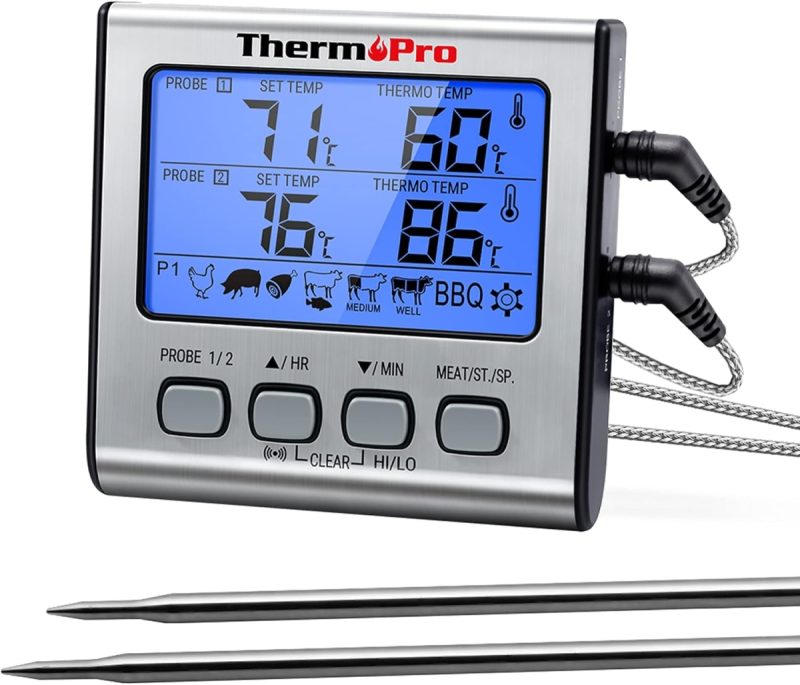 69032f8b6cd6d3efe6c54765eaaa2a8d4fd223ac056e5dc96bb09.jpg ThermoPro TP17 Digital Meat Thermometer Dual Probe with Backlight LCD | 31% Off