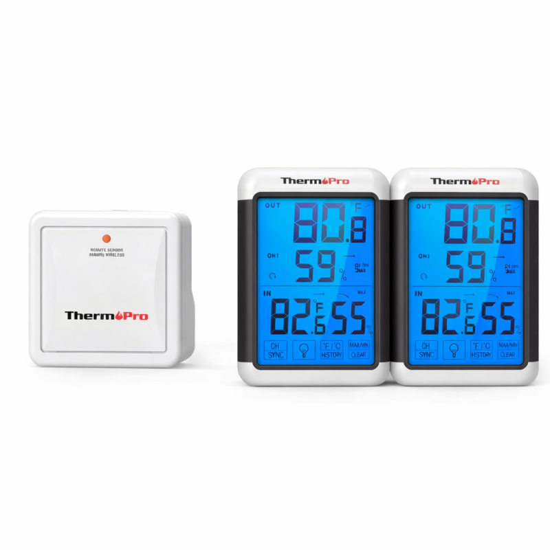 ‎ThermoPro ThermoPro TP65C Weather Station 2x Indoor Monitors + 1 Remote Sensor - Image 1