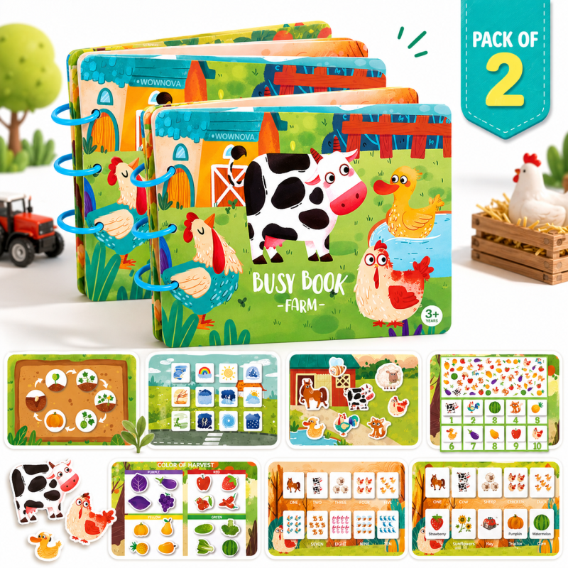 Bambebe 2 Pack Busy Books for Toddlers Reusable Sticker Activity Books Ages 3-6 - Image 1