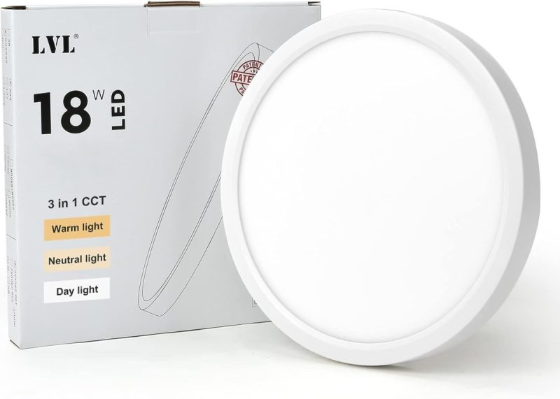 690dd822aad8459db639538aace8c385903946063beab94aa56ad.jpg LED Ceiling Light 23cm 18W Round Flush Ultra-Slim, 3 Color Temps | 35% Off