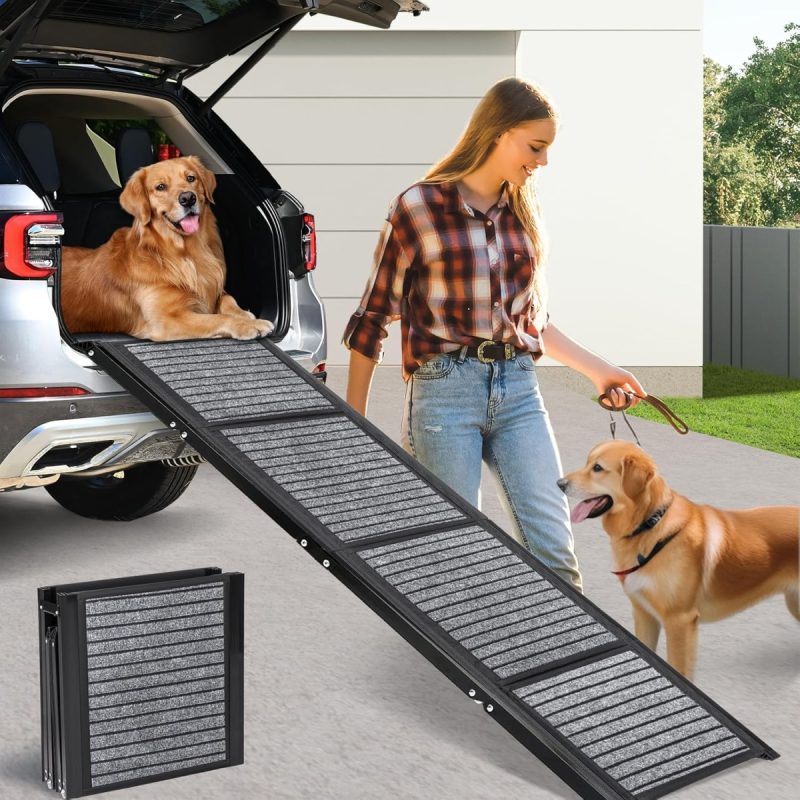 ‎CJYMMFAN Dog Ramp for Car 170cm Folding Non-Slip Extra Wide 43cm - Image 1