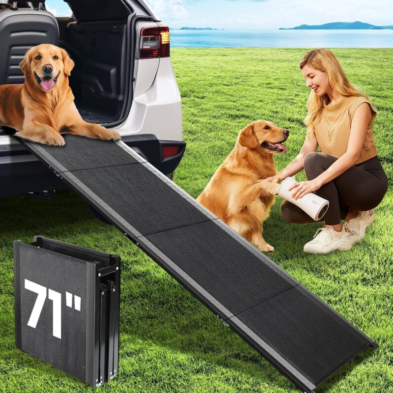 691488d0b532de70cd6eaaf8215cd6fe2655dd1fb8ca261da6317.jpg PALATALA Dog Car Ramp 180cm Folding Non-Slip 43cm Wide - Image 1