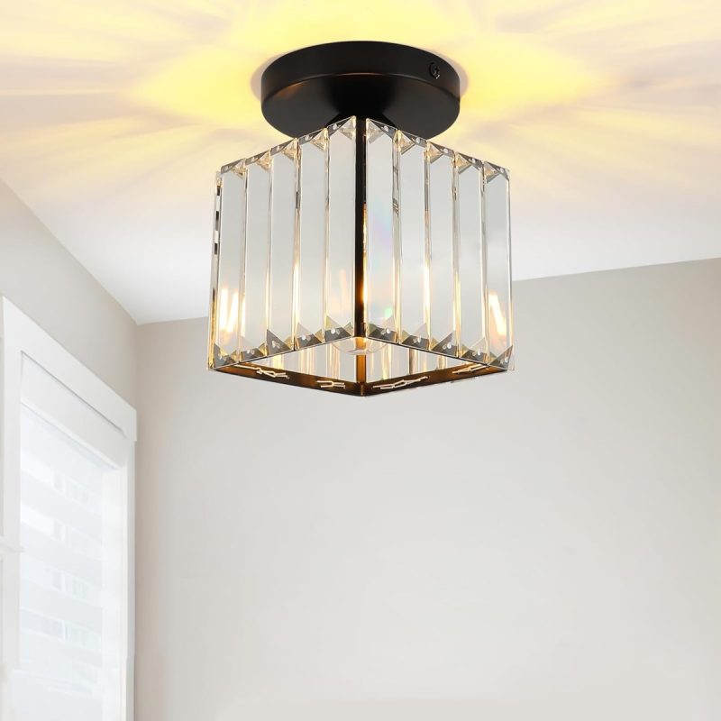 69202c9cd6e4039878b73584bb98f8c4163cddefb7a3ab530171c.jpg Semi Flush K9 Crystal Chandelier Lamp, E27 Socket, Easy Installation