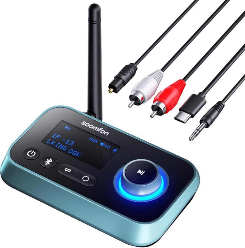 6929b28ba193c5ccd429c9478109d60a967499877c0d93c0f882d.jpg SOOMFON Bluetooth 5.0 Transmitter Receiver - 3 in 1, Dual Link, 35M | 33% Off