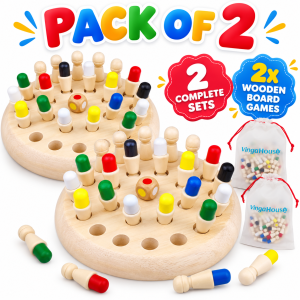 2 x Memory Match Stick Chess Wooden Cognitive Game for Kids Family Fun