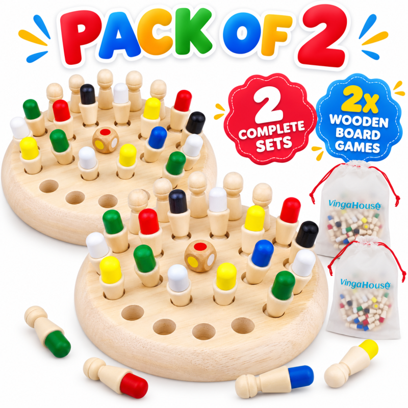 Untitled 2 x Memory Match Stick Chess Wooden Cognitive Game for Kids Family Fun
