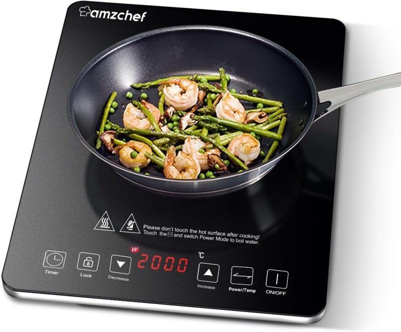 AMZCHEF Single Induction Cooker, 10 Power Levels, Timer, Touch Sensor | 77% Off