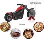 HexinYigjly Motorcycle Pizza Cutter Stainless Steel Pizza Wheel Novelty Kitchen Gadget Black - Image 3