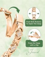 71XOXTzjZKL._AC_SL1500_ 99% Copper Bracelet for Women, Magnetic with Lucky Clover Bracelets Jeracol - Image 3