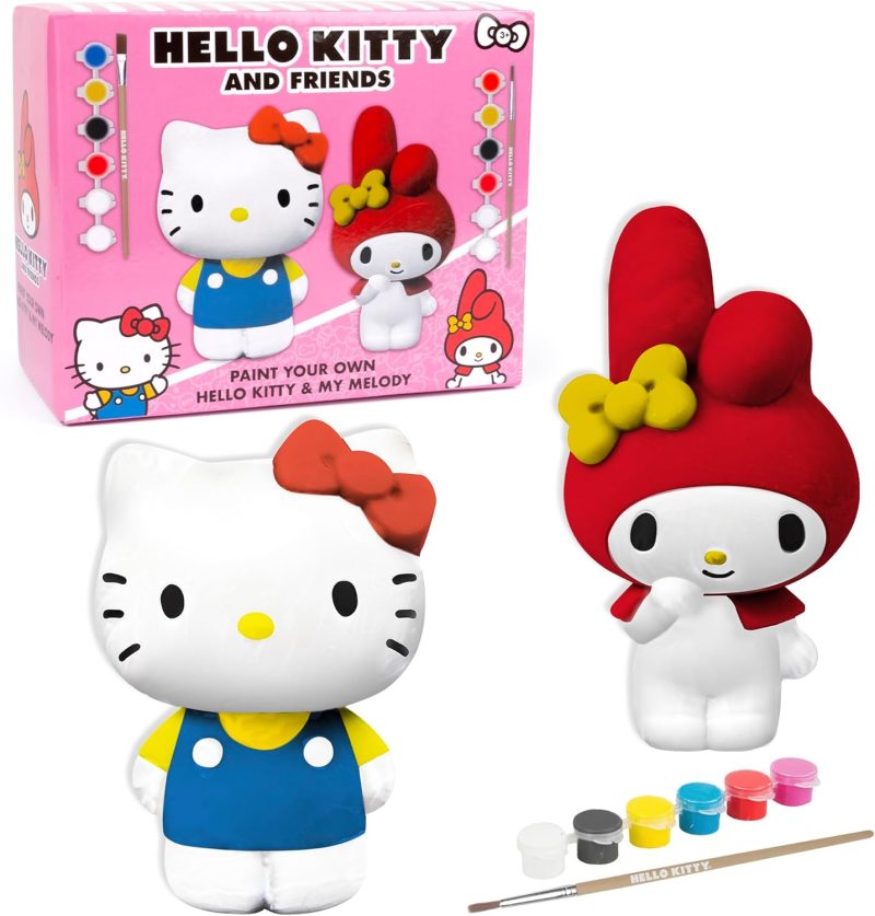 71c5H0AoM1L._AC_SL1500 Hello Kitty Paint Your Own Figurines Set with 12 Colors Brushes