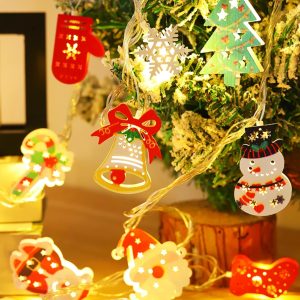 20 LED Santa Stocking & Bell Christmas Fairy String Lights 20 LED Santa